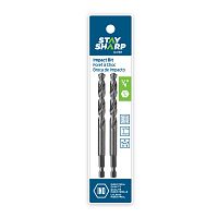 1/8&quot; x 1 1/2&quot; x 3&quot; Wood Impact Hex Shank Industrial Drill Bit (2 Pack) Recyclable 