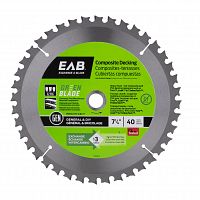 7 1/4&quot; x 40 Teeth Framing Green Blade Composite Decking   Saw Blade Recyclable Exchangeable