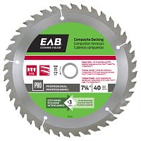 7 1/4&quot; x 40 Teeth Framing Composite Decking  Professional Saw Blade Recyclable Exchangeable