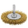 2 1/2&quot; x 1/4&quot; Shank Brass Coated Crimped Coarse Cleaning & Polishing Wire Wheel    