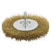 4&quot; x 1/4&quot; Shank Brass Coated Crimped Fine Cleaning & Polishing Wire Wheel    