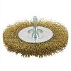 4&quot; x 1/4&quot; Shank Brass Coated Crimped Coarse Cleaning & Polishing Wire Wheel    