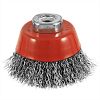 2 1/2&quot; x M10 x 1.25 Arbor Carbon Steel Crimped Cleaning & Polishing Wire Cup    
