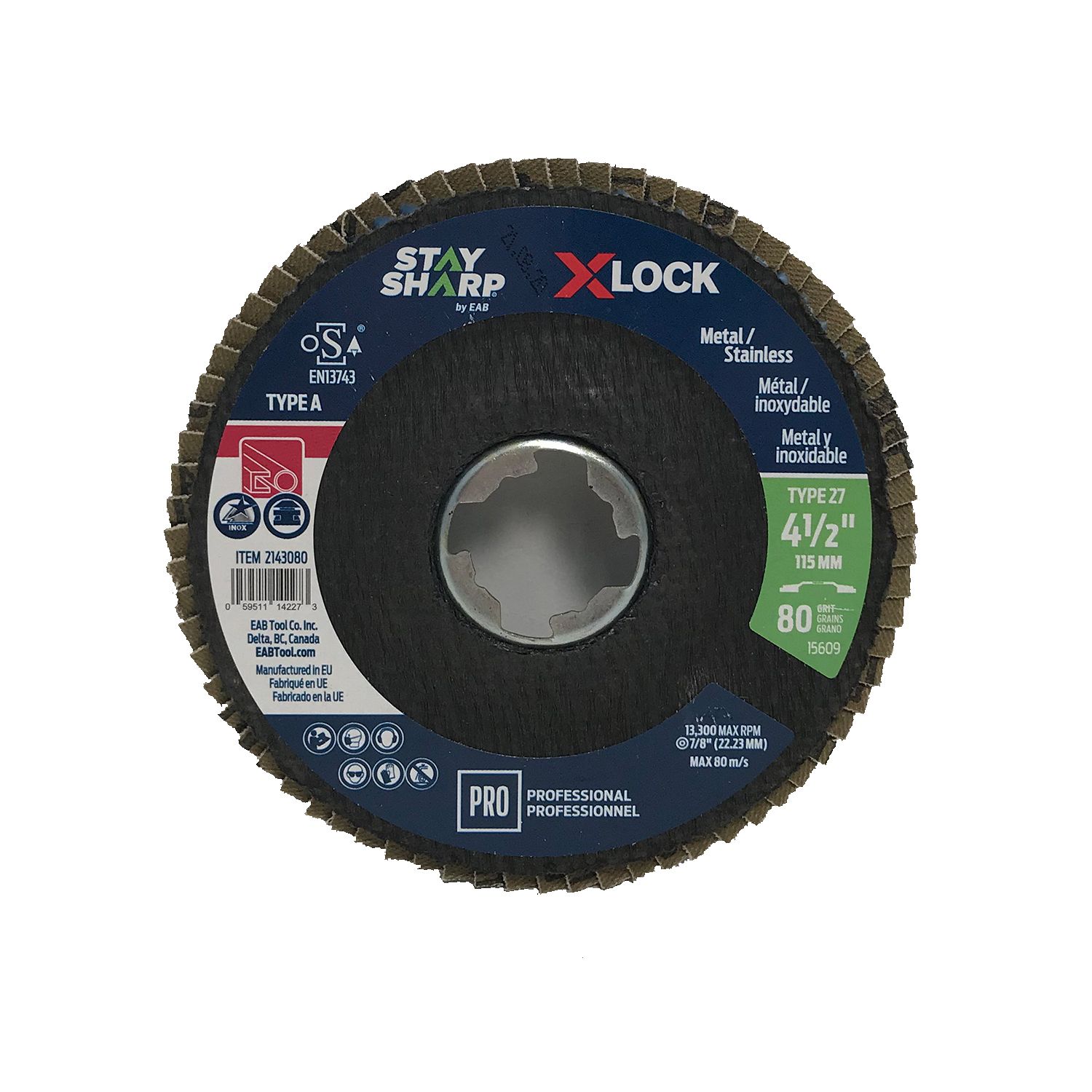 Abrasives XLock Quick Change Flap Disc Type 27 Stay Sharp® EAB