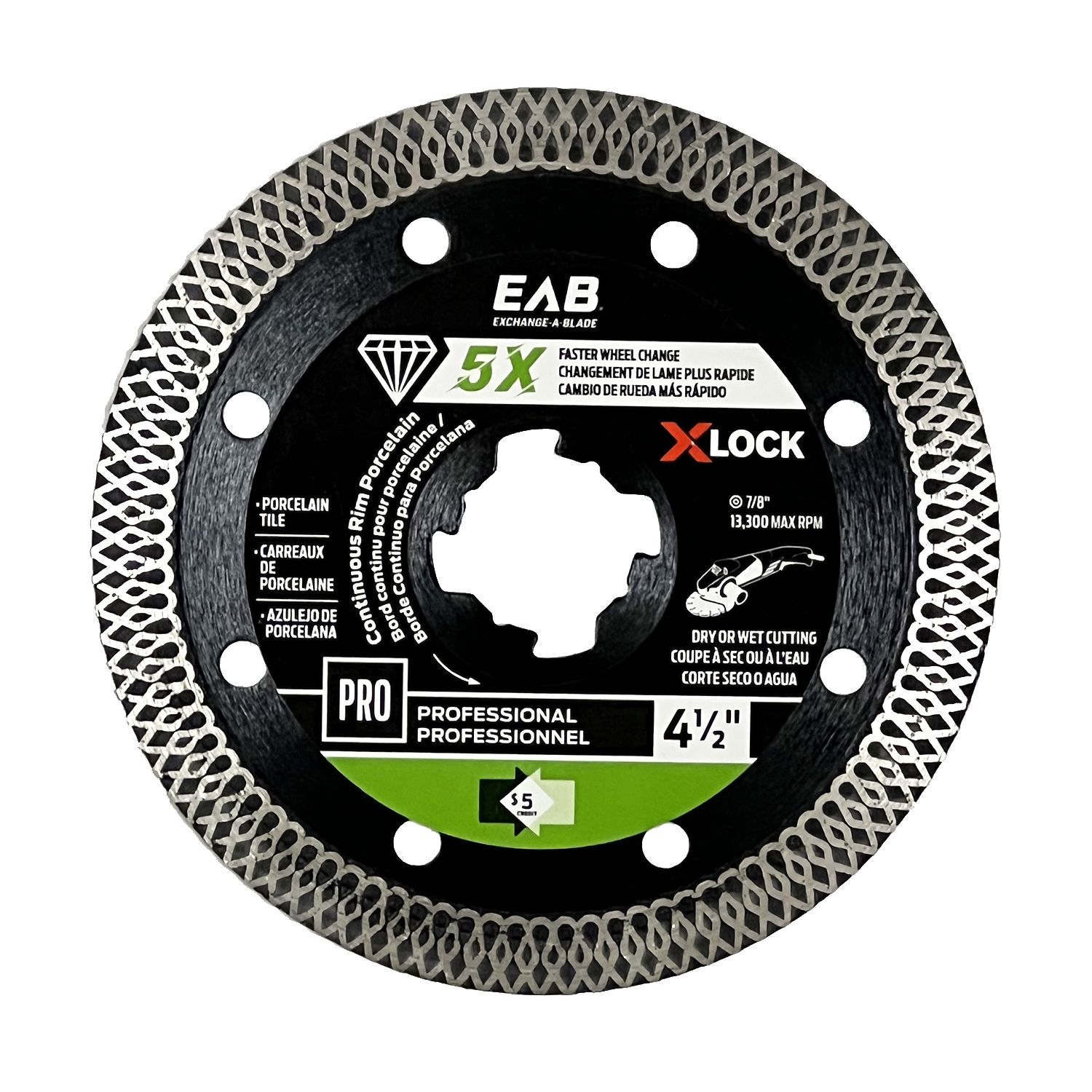 4-1/2 in. Professional Continuous Rim Blade with Mesh Rim