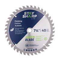 7 1/4" x 40 Teeth Finishing Green Blade   Saw Blade Recyclable 