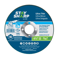 Rueda Plana Ultra Delgada para Metal y Acero Inoxidable 4 1/2" x 3/64" x 7/8 (Tipo 1) - Industrial