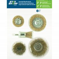 Brosses métalliques en laiton assorties 1/4" (paquet de 5) - recyclable