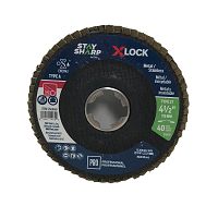 Disque à lamelles X-Lock pour métal 4 1/2" x 40 grains x 7/8" (Type 27) - Professionnel