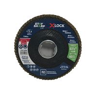 4 1/2&quot; x 60 Grit X-Lock Quick Change Sanding & Cleaning Flap Disc Type 27  Professional Abrasive  