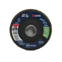 4 1/2&quot; x 80 Grit X-Lock Quick Change Sanding & Cleaning Flap Disc Type 27  Professional Abrasive  