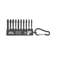 2&quot; x Assorted Torsion Impact Bit Clip Square Recess, Phillips, Torx (10 Pc Multipack) Professional Screwdriver Bit Recyclable 