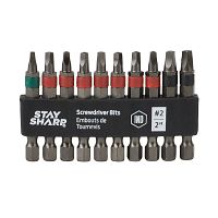 2&quot; x Assorted Banded Bit Clip Square Recess (10 Pc Multipack) Industrial Screwdriver Bit Recyclable 