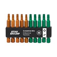 2&quot; x Assorted Colored Coded Bit Clip Torx (10 Pc Multipack) Industrial Screwdriver Bit Recyclable 
