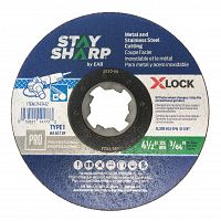 4 1/2&quot; x 1/25&quot; Grit X-Lock Quick Change Metal Cutting Flat Wheel Type 1  Professional Abrasive  