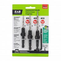 9/64&quot;, 11/64&quot;, 3/16&quot;  Specialty Countersink Professional Drill Bit (3 Pc Multipack) Recyclable Exchangeable