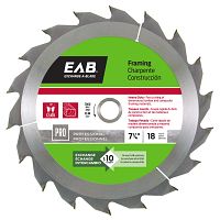 7 1/4" x 18 Teeth Framing  Professional Saw Blade Recyclable Exchangeable