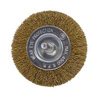 2 1/2" x 1/4" Shank Brass Coated Crimped Coarse  Wire Wheel    
