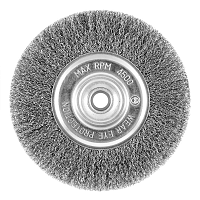 Brosse métallique à fils ondulés rudes en carbone 6" x 5/8"-1/2" - recyclable