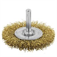 2 1/2" x 1/4" Shank Brass Coated Crimped Fine  Wire Wheel    