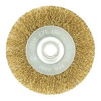 4&quot; x 1/2&quot; Arbor Brass Crimped Fine Cleaning & Polishing Wire Wheel    