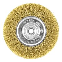 Brosse métallique à fils ondulés rudes en laiton 6" x  5/8"-1/2" - recyclable