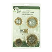 x 1/4" Shank Brass Coated   Wire Cup/Wire Wheel (5 Pc Multipack)   