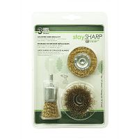  x 1/4" Shank Brass Coated   Wire Cup/Wire Wheel (3 Pc Multipack)   